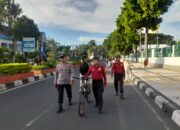 Polda NTB Gelar Patroli Jalan Kaki di Kawasan Car Free Day Udayana Mataram