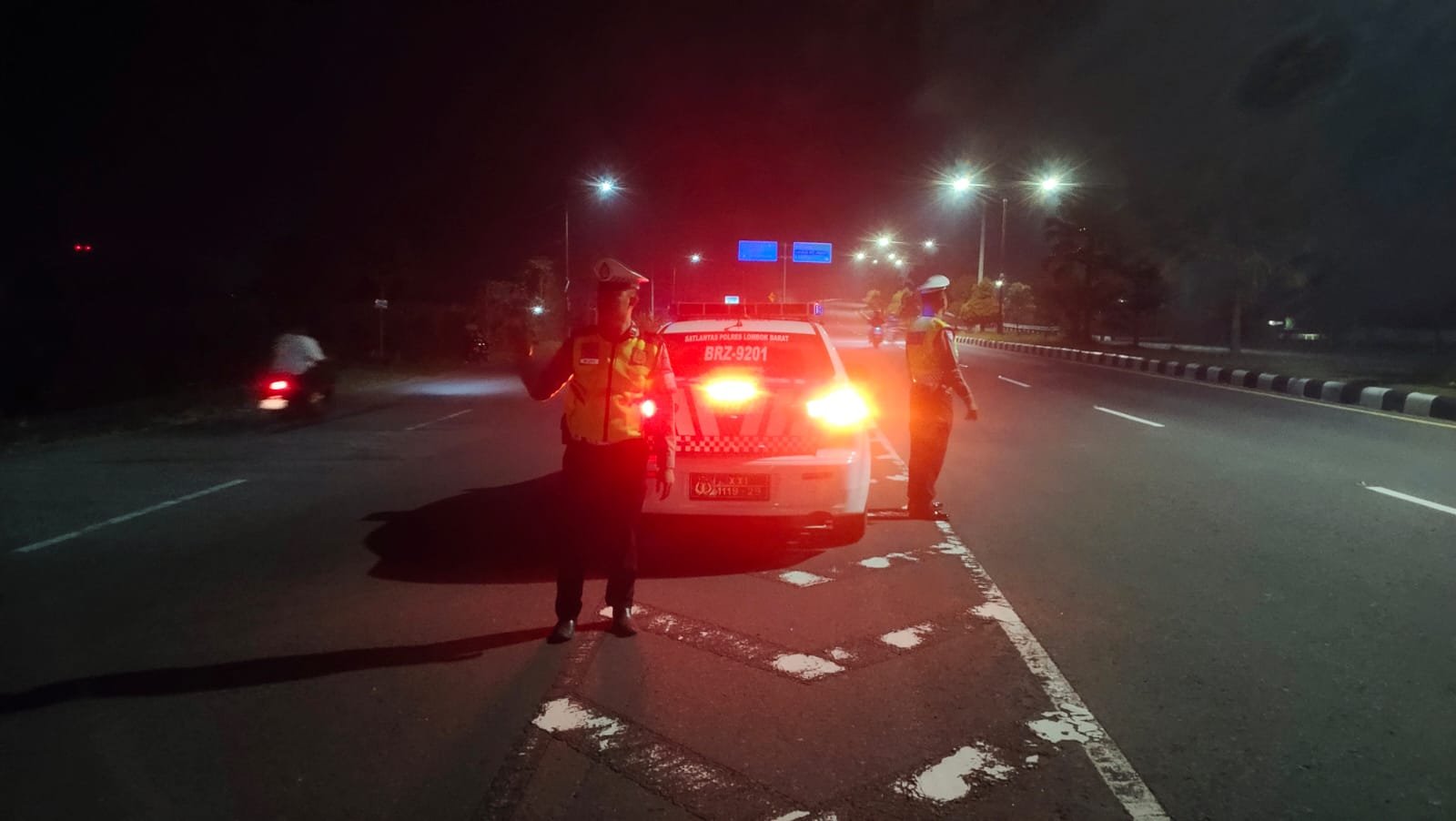 Satlantas Lombok Barat Antisipasi Kejahatan Malam di By Pass BIL 2